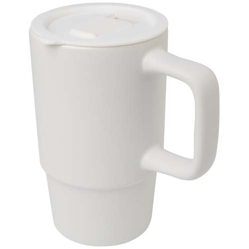 Carter 450 Ml Ceramic Mug With Plastic Lid