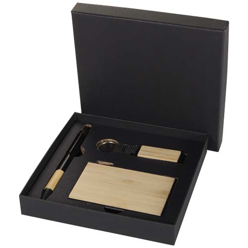 Minka Rcs Recycled Aluminium Ballpoint Pen, Keychain And Rfid Card Holder Gift Set