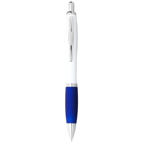 Nash Ballpoint Pen With White Barrel And Coloured Grip (black Ink)