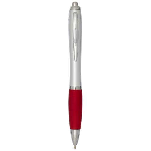 Nash Rcs Recycled Plastic Ballpoint Pen With Silver Barrel And Coloured Grip (black Ink)