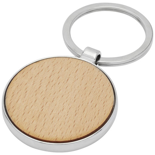 Moreno Beech Wood Round Keychain