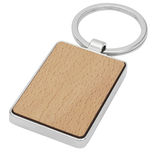 Mauro Beech Wood Rectangular Keychain