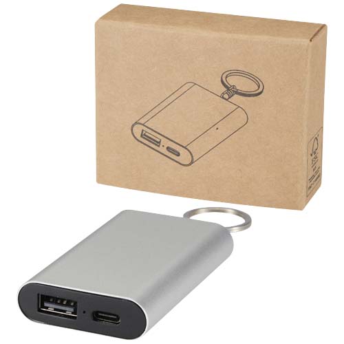Arcturus 2000 Mah Recycled Aluminium Power Bank With Keychain